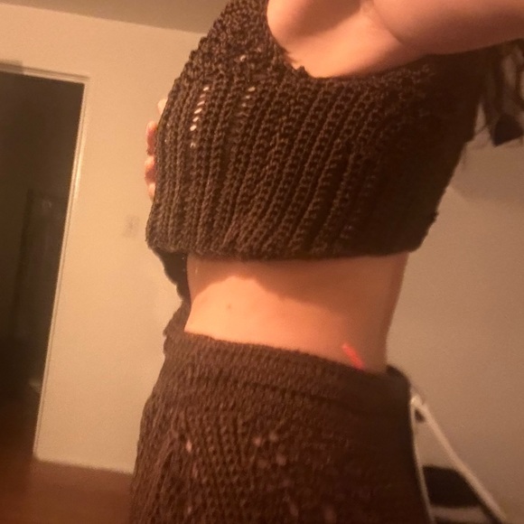 Christopher Esber chocolate brown KNIT SET - (NWT’s) stunning !Top S/M, skirt M - Picture 8 of 12